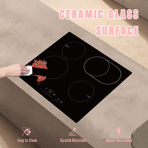 Table de cuisson électrique 24 pouces à 4 brûleurs, plaque de cuisson en céramique encastrable, brûleur de cuisinière électrique radiant 6000W avec commande tactile - Product Image 3