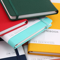 Carnets et agendas A5 en lin et cuir, fermeture élastique, 100 feuilles, journal relié en spirale avec pages lignées-cadeau