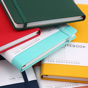 Cuadernos y planificadores de lino y cuero A5 Cierre elástico 100 hojas Diario encuadernado en espiral con páginas forradas-Regalo - Product Image 3