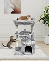 Petit arbre à chat pour chats d'intérieur, tour d'activités pour chats avec poteau à gratter pour chatons, mobilier moderne pour chats avec panier