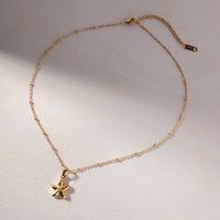 Nuevo Modelo Serie Océano, Collar con Colgante de Estrella de Mar en Acero Inoxidable Chapado en Oro de 18K, Joyería de Verano