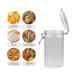 1000ml Cylinder Clear <b>Swing</b> <b>Top</b> Lid Plastic PET Jar for Gummy Candy Lollipop and Palm Oil Storage - Product Image 6
