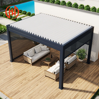 Pergola moderne motorisée en aluminium à lames orientables, toit bioclimatique rétractable, protection de la vie privée, couleur personnalisée, service de modélisation 3D