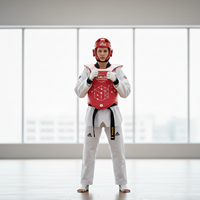 Conjunto de Protector de Pecho y Casco Electrónico para Taekwondo, Sistema de Puntuación Inalámbrico, Equipo de Protección Corporal Profesional para Artes Marciales
