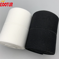 Bande élastique de sport en stock avec fermeture par corde pliée, respirante, noire et blanche, ceinture élastique personnalisée pour la couture de vêtements
