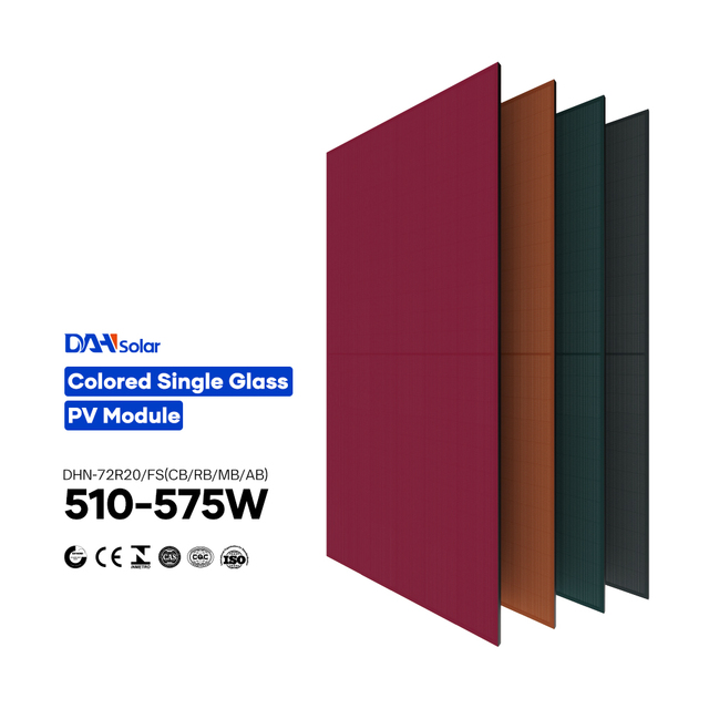 DAH 575w Photovoltaic Solar Panels Orange Transparente BIPV Pv Module 575 Watt Red Orange Solar Panels