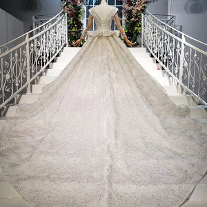 HTL855 Jancember v Neck Long Train Heavy Beaded <strong>Wedding</strong> <strong>Dress</strong> Shenzhen Ball Gown <strong>Wedding</strong> <strong>Dresses</strong> - Product Image 3