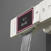 Ensemble de douche thermostatique moderne 2024, noyau de valve en céramique, installation à trou unique, affichage numérique, pomme de douche pluie, bouton piano, salle de bain intelligente