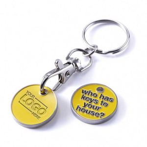 Llaveros Personalizados Portátiles con Diseño de Carrito de Compras - Estilo Floral, Grabado con Logotipo Impreso en Letterpress, Promocionales - Product Image 1