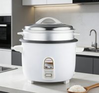 Olla Arrocera Eléctrica Comercial y Doméstica con Control Digital de Temporizador, Interior Antiadherente de Acero Inoxidable, Portátil, de 3.6L-10L