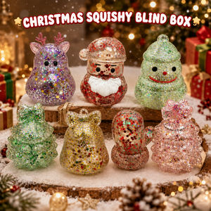 Cute Christmas Squishy Surprise <b>Blind</b> Box Soft Glitter Squeeze Toy Sensory Stress Relief Fidget Toy Holiday Party Gift - Product Image 4
