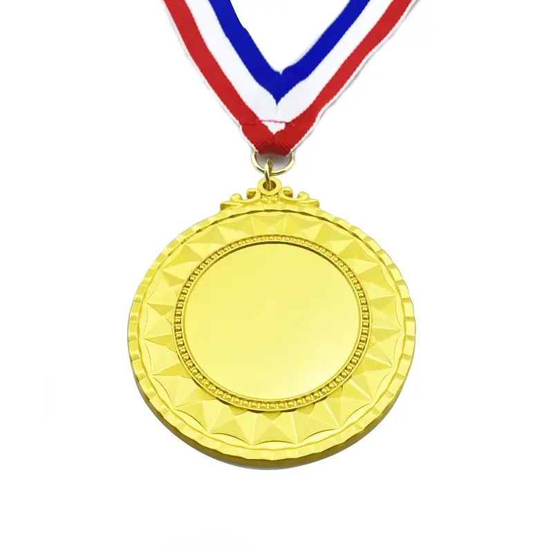 The Lowest Price Gymnastics Zinc Alloy Trophies Running Design Sport Medal With Ribbon