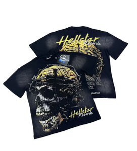 Conjunto de camiseta y pantalones cortos unisex de moda urbana 2026 con estampado digital frontal, forro polar lavado, tejido de punto con calavera, 100% algodón, ajuste holgado - Product Image 2