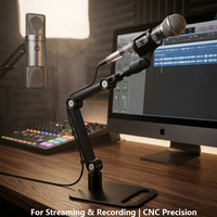 Statif Mikrofon Studio Profesional Anti-Noise Aluminium Desktop Mic Boom Beban 1,5KG 360 Derajat °   Pemutaran Podcast untuk OEM Grosir dalam Jumlah Besar