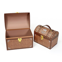 Coffret cadeau en papier fait main personnalisé avec poignée et fermoir, boîte à bonbons vintage de style pirate