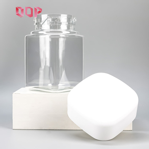 Pot carré cosmétique de 300 ml en plastique pour miel, crème corporelle, friandises pour animaux, thé aux fleurs, céréales, aliments scellés, bonbons - Product Image 1