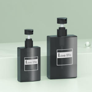 ขวดปั๊มโลชั่นพลาสติก PET สีดำด้านทรงเหลี่ยม ขนาด 200 มล. 400 มล. ขวดแชมพู ขวดโลชั่นทามือ ขวดเจลอาบน้ำสำหรับผู้ชาย - Product Image 2