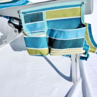 Vente en gros de chaise longue de plage portable extérieure en aluminium accoudoirs en bois chaise de plage portable