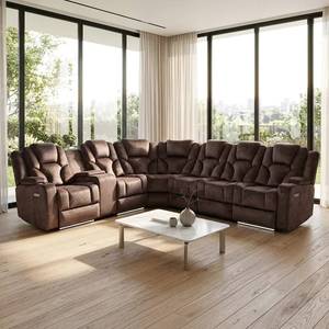 Muebles de Lujo Modernos, Sillón Reclinable Eléctrico de Esquina, Tela Rhino, Sofá en Forma de L para Sala de Estar - Product Image 6