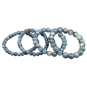 Aita 6 7 8 10mm vente en gros de <span class=keywords><strong>bijoux</strong></span> en pierre de <span class=keywords><strong>Cyanite</strong></span> <span class=keywords><strong>bleue</strong></span> perles rondes Bracelet en pierre pour femmes - Product Image 2