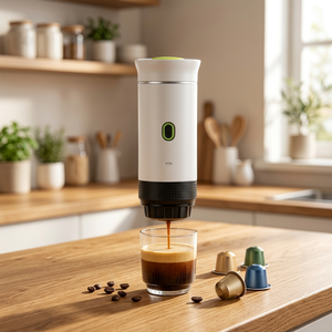 Cafetera Portátil de Cápsulas, Nuevo Modelo, con Logotipo Personalizado, Funciona con Batería, Totalmente Automática, para Hogar, Viajes, Campamento, Senderismo, Auto y Oficina - Product Image 1