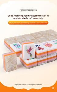 Coffret de Mahjong en Acrylique Effet Nacre Exquis, 160 Pièces Complet, Optimisé pour les Voyageurs, Inclut un Élégant Étui de Transport Gratuit - Product Image 4