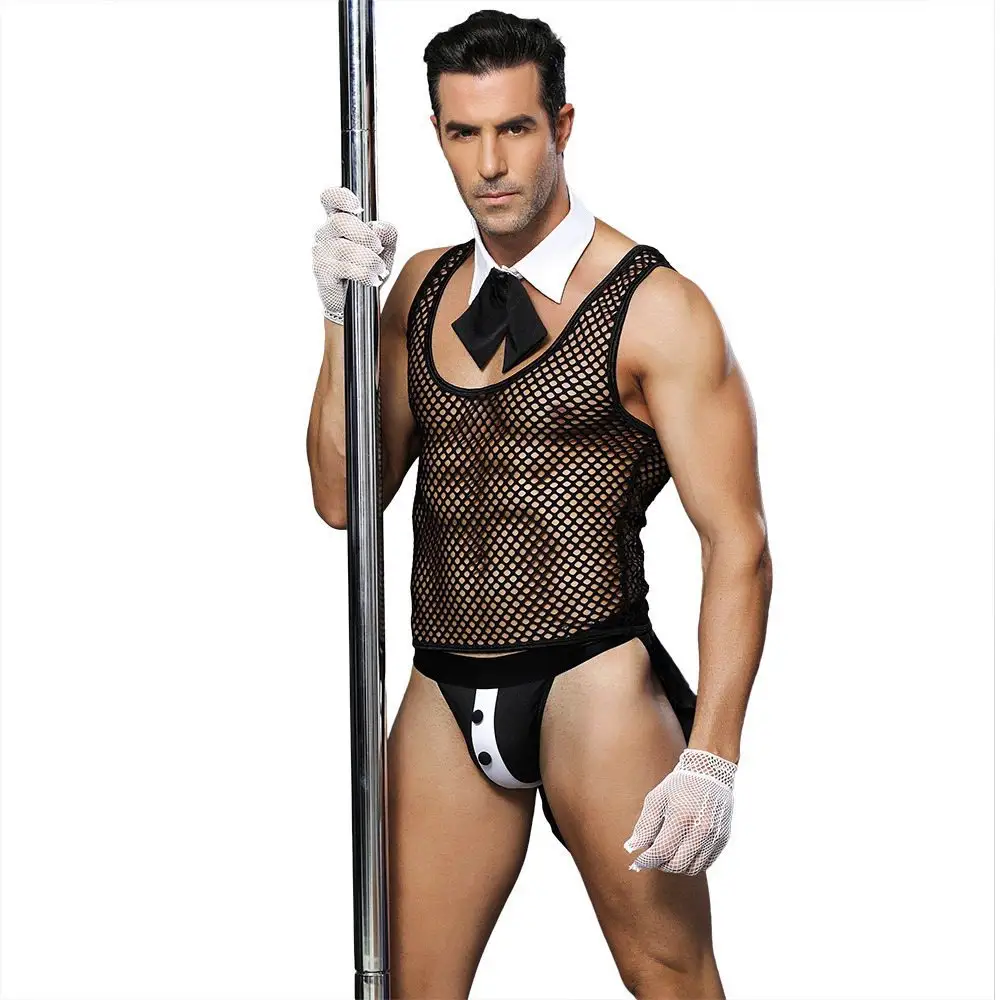 Nightclub Role-Playing Sexy Lingerie Men's Sexy Uniform Seductive See-through Clothing