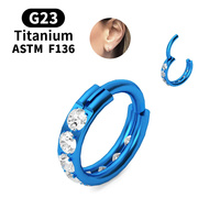 G23 Cincin Hidung untuk Wanita Berlapis Emas dengan Teknik Pemasangan Zirkon untuk Perhiasan Anak-anak.