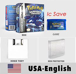 IC SAVE CART Leaf Green Fire Red Ruby Emerald SAPPHIRE USA FRA EUR NOE ESP ITA box trey <b>Game</b> Cartridge for Gba - Product Image 2