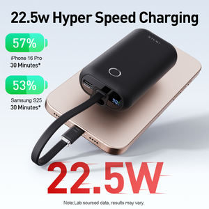 Mini Batterie Externe Format Carte de Crédit 10000mAh avec Câble Intégré, Charge Rapide 22.5W, Chargeur Portable Ultra-Compact pour Téléphone - Product Image 5