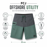 Shorts de pêche pour hommes en gros, séchage rapide, utilitaires, avec cordon de serrage à la taille, pour la plage et la natation