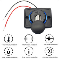 DC 12V montage sur panneau à Surface plate double prise 3.1A siège de voiture chargeur de Bus USB 12 24V pour bateau 2 Ports de charge