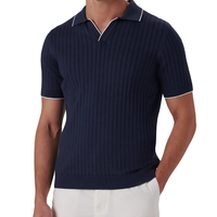 2027 OEM Jacquard Chenille Strick Kurzarm Frühling Maßgeschneidertes 100% Baumwolle Polo-Shirt Pullover Strickjacke Herrenpullover
