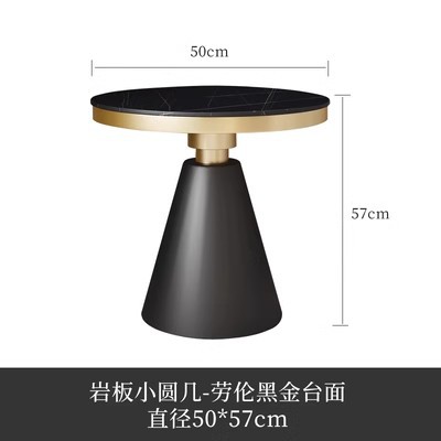 Table ronde Lauren noir doré 50*57