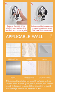 Gancio Girevole Singolo con Ventosa Rimovibile in Acciaio Inox 304 <span class=keywords><strong>NFS</strong></span> per Asciugamani, Accappatoi, Bagno, Cucina, Soggiorno - Product Image 3