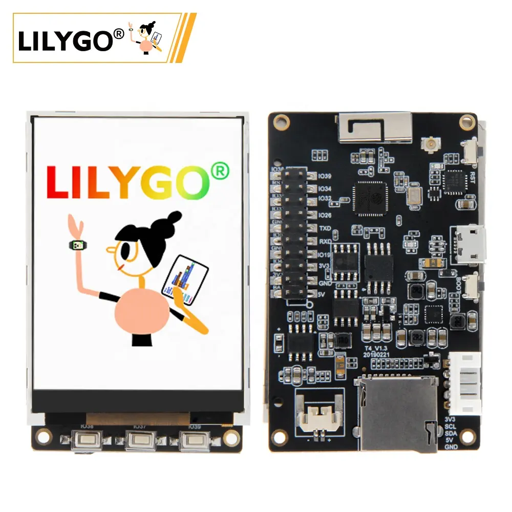 LILYGO TTGO T4 V1.3 ESP32 Flash 4MB WLAN Bluetooth-Modul 2,4'' LCD-Display programmierbares Entwicklungsbrett für arduino