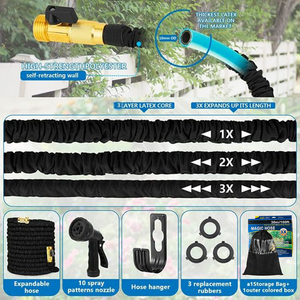 Automatic Portable Adjustable Latex Hot Flexible with 10 Function Spray Nozzle Anti-leakage Expandable Garden - Product Image 6