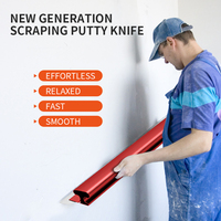 Kit de raclage et de finition pour murs avec manche télescopique en alliage d'aluminium de qualité industrielle, outil de nivellement et de raclage de la boue