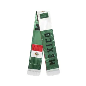 Promotional Customized Mexico Fan Scarves European Competition Election Holiday Sardine Football Team Fan Scarves
