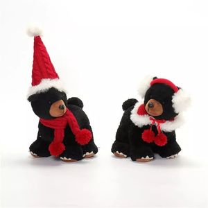 Ensemble de 2 ours en peluche fantaisistes pour l'hiver, figurines d'animaux uniques en position debout pour la maison ou le bureau - Product Image 2