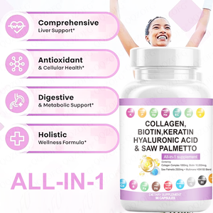 Suplemento de Colágeno Vegano en Cápsulas Orgánicas 1000mg Biotina 10000mcg Queratina <span class=keywords><strong>Saw</strong></span> Palmetto Ácido Hialurónico Vitaminas para Cabello, Piel y Uñas - Product Image 5