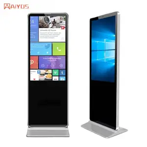 32inch Floor standing indoor LCD free stand kiosk display with led advertising player wifi camera security system