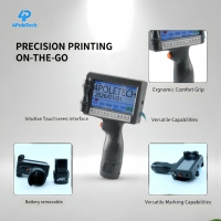 Impresora de inyección de tinta portátil 4POLETECH con tinta de secado rápido para impresión en envases flexibles, fecha de caducidad/número de lote, máquina de impresión en pared