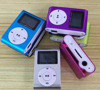 Mini lecteur MP3 avec écran / carte TF (non incluse) Clip métallique Walkman étudiant Cadeau Vente en gros Écouteurs USB 3,5 mm Enregistreur vocal