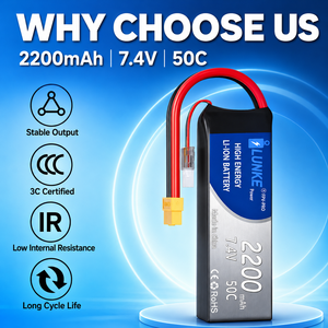 Аккумулятор LiPo 2S 7.4V 2200mAh 50C с высокой токоотдачей, с разными разъемами, для радиоуправляемых моделей автомобилей, самолетов, вертолетов, квадрокоптеров, лодок 102050 - Product Image 5