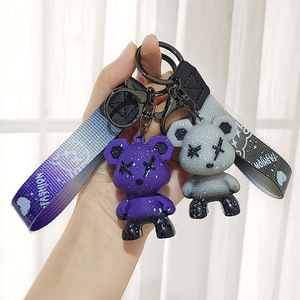 Venta al por mayor 3D lindo oso de peluche PVC llavero resina fresco Pequeño Oso bolsa colgantes Carto - Product Image 4