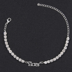 Bracelet de cheville en acier inoxydable plaqué or <span class=keywords><strong>et</strong></span> argent pour femme, 12 signes d'horoscope, chaîne de cheville - Product Image 5