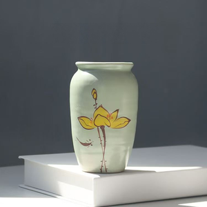 <span class=keywords><strong>Pot</strong></span> <span class=keywords><strong>en</strong></span> céramique haut de gamme MSH Pastoral, peint à la main, motif <span class=keywords><strong>lotus</strong></span>, pour plantes succulentes, bonsaïs et plantes vertes - Product Image 2