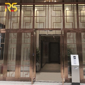 <span class=keywords><strong>Porte</strong></span> d'entrée principale de luxe dans le hall de l'hôtel <span class=keywords><strong>Porte</strong></span> d'entrée de restaurant découpée au laser <span class=keywords><strong>Porte</strong></span> d'entrée intérieure en verre et en acier pour maison <span class=keywords><strong>arabe</strong></span> - Product Image 4