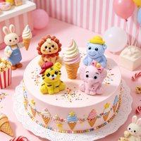 Vente en gros d'usine, accessoires de gâteau sur le thème des animaux halal personnalisés, décoration de pâtisserie, guimauves, bonbons mous pour anniversaire